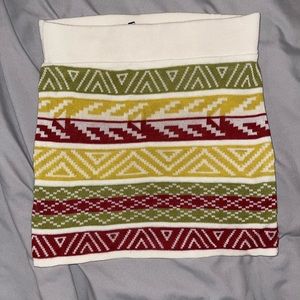 Love Culture Aztec Pattern Knit Mini Skirt